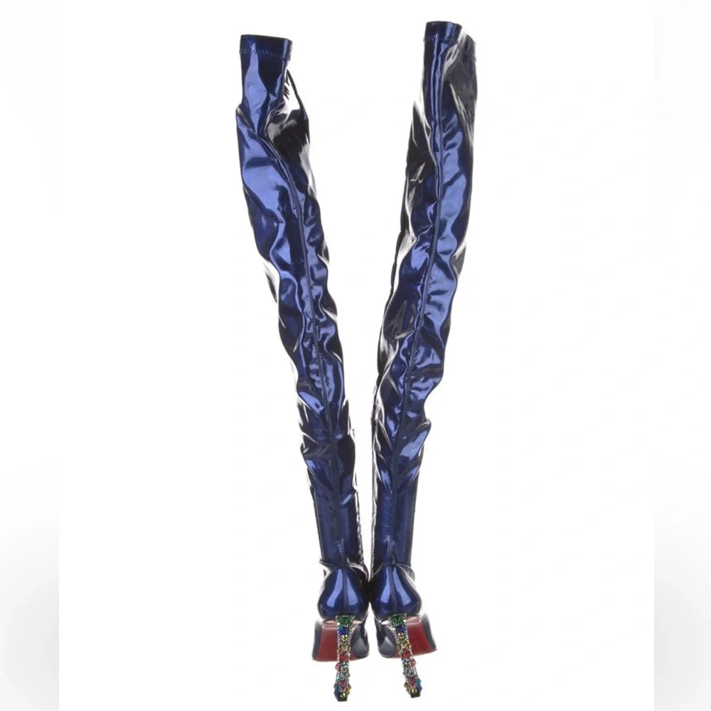 Christian Louboutin x Marvel thigh high boots